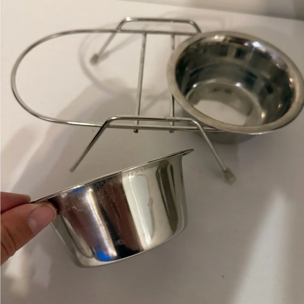 Stainless Steel Double Pet Bowl with Stand